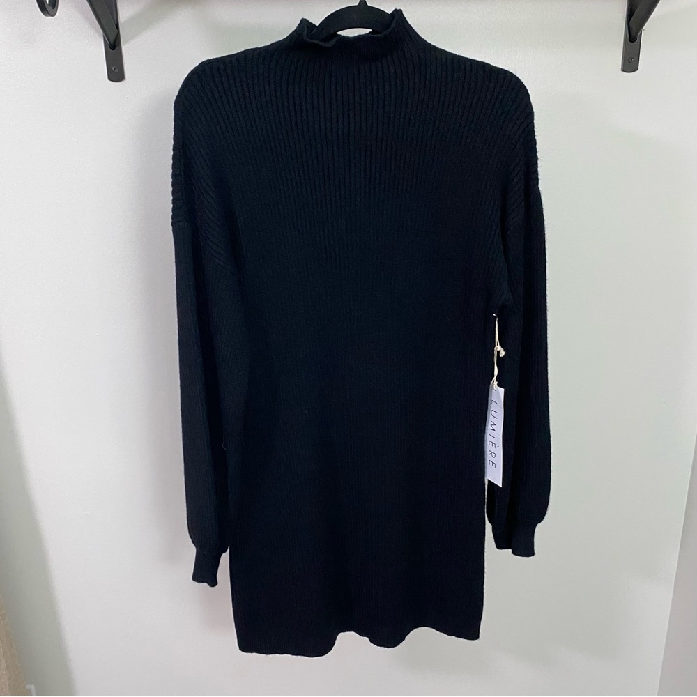 ⭐️ 2/$40 ⭐️ Chic Black Mock Neck Ribbed Sweater Dress